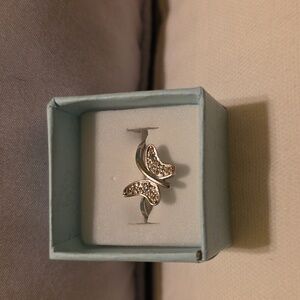 Elegant 952 Stamped Sterling Silver Butterfly Ring